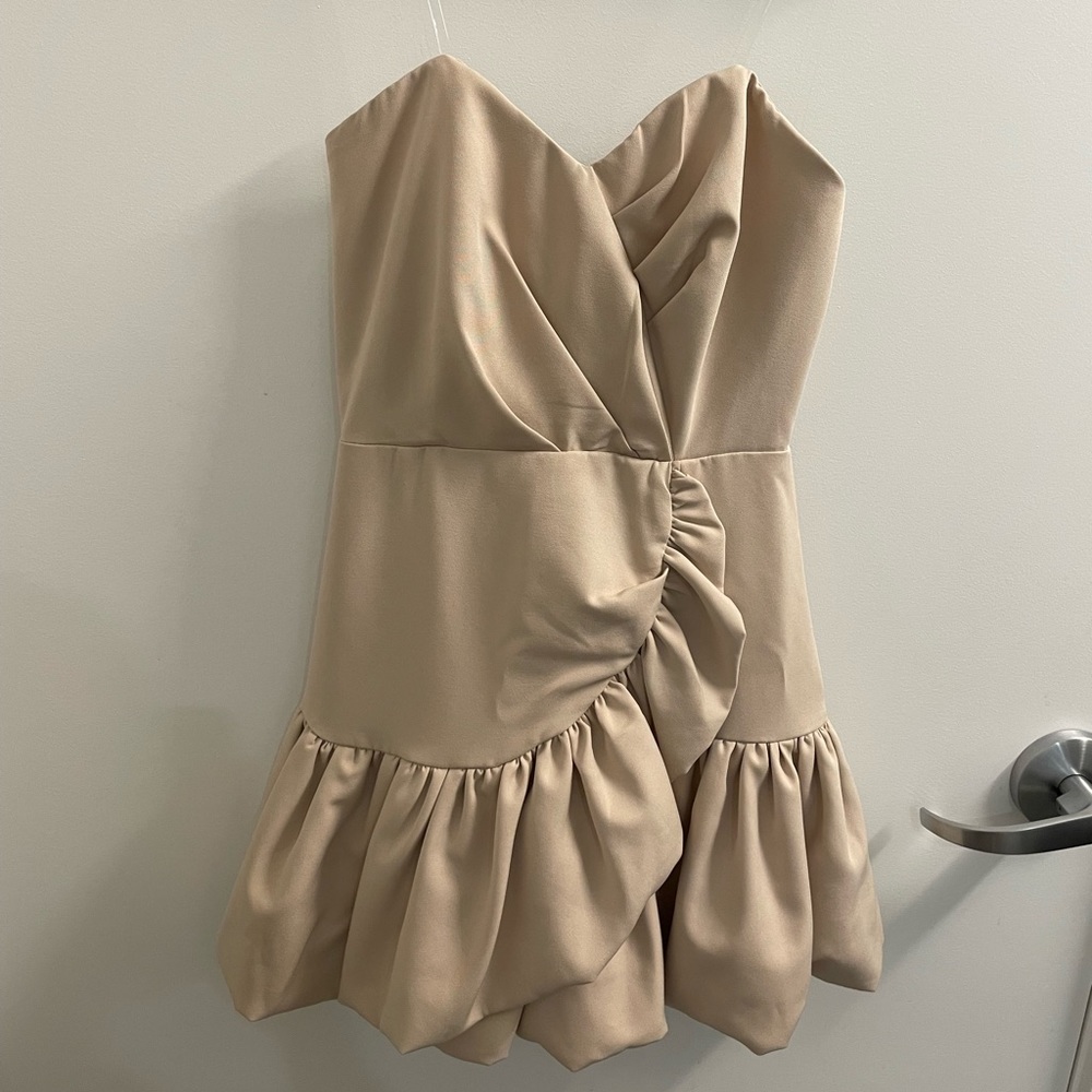 NEW beige party mini dress